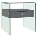 Gray High Gloss Nightstand M6257