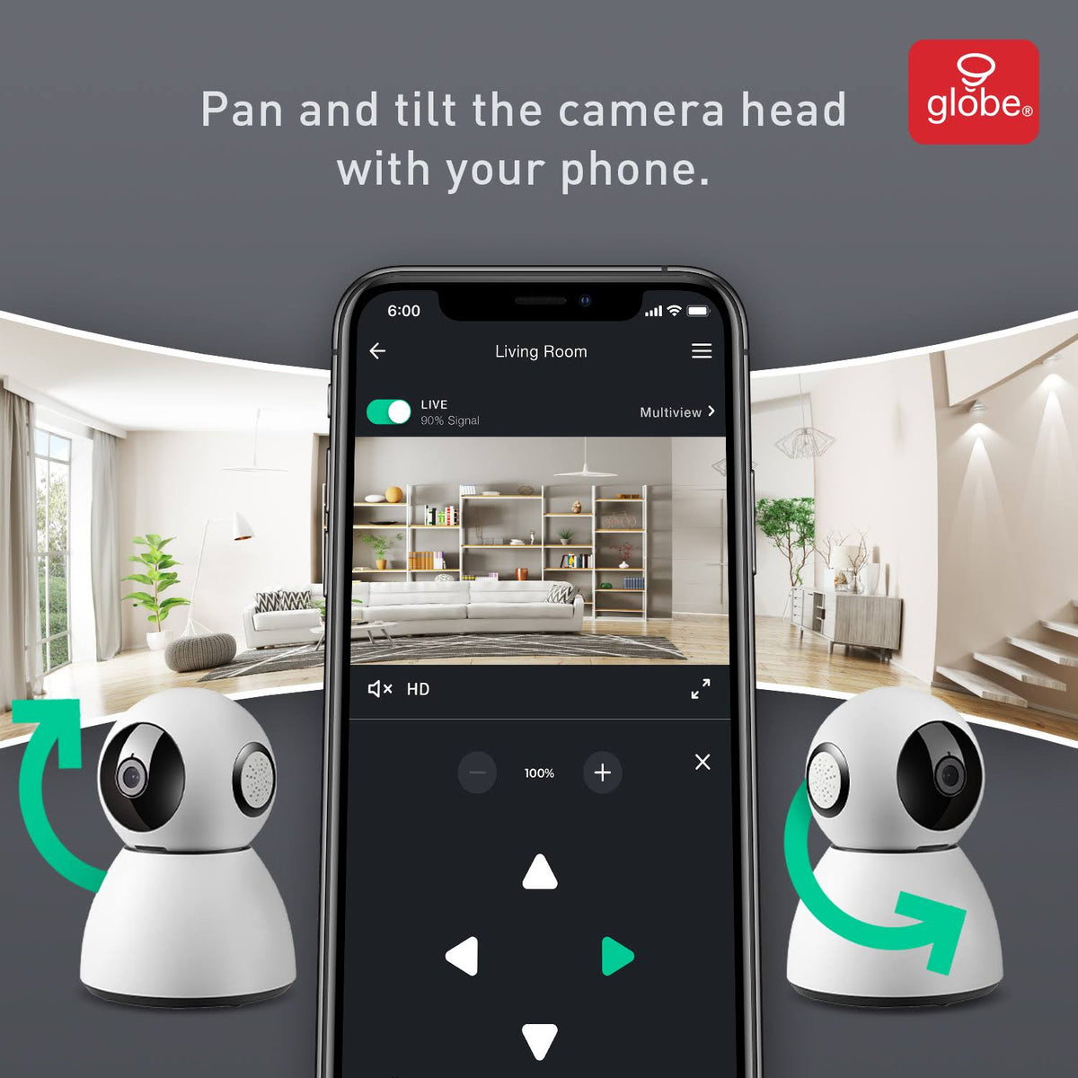Black/White Wi-Fi Security Camera Y417369