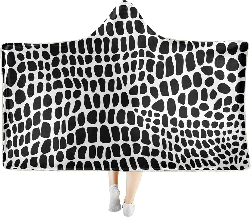 Hooded Tiger Print Sherpa Plush Throw Blanket J3465