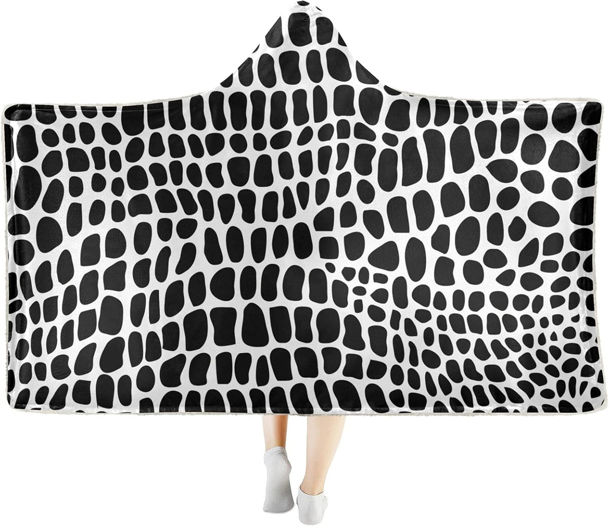 Hooded Tiger Print Sherpa Plush Throw Blanket J3465
