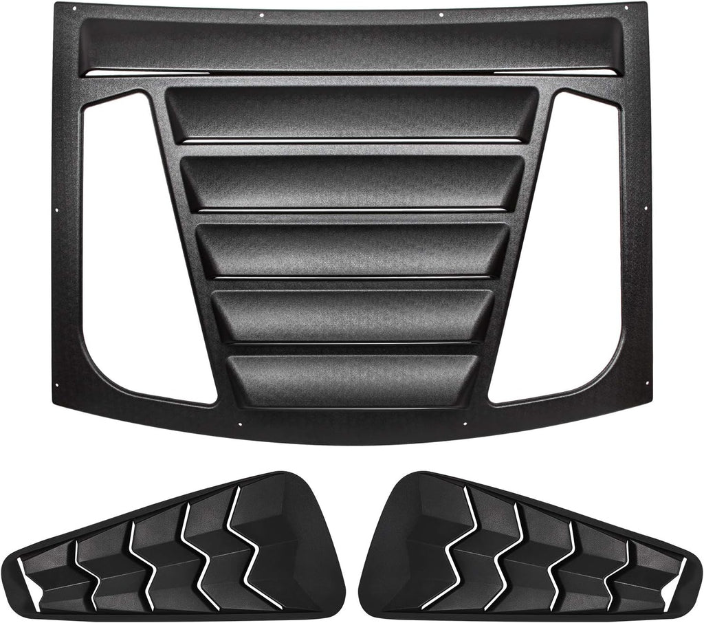 3pcs ABS Matte Black Rear & Side Window Louvers K754977