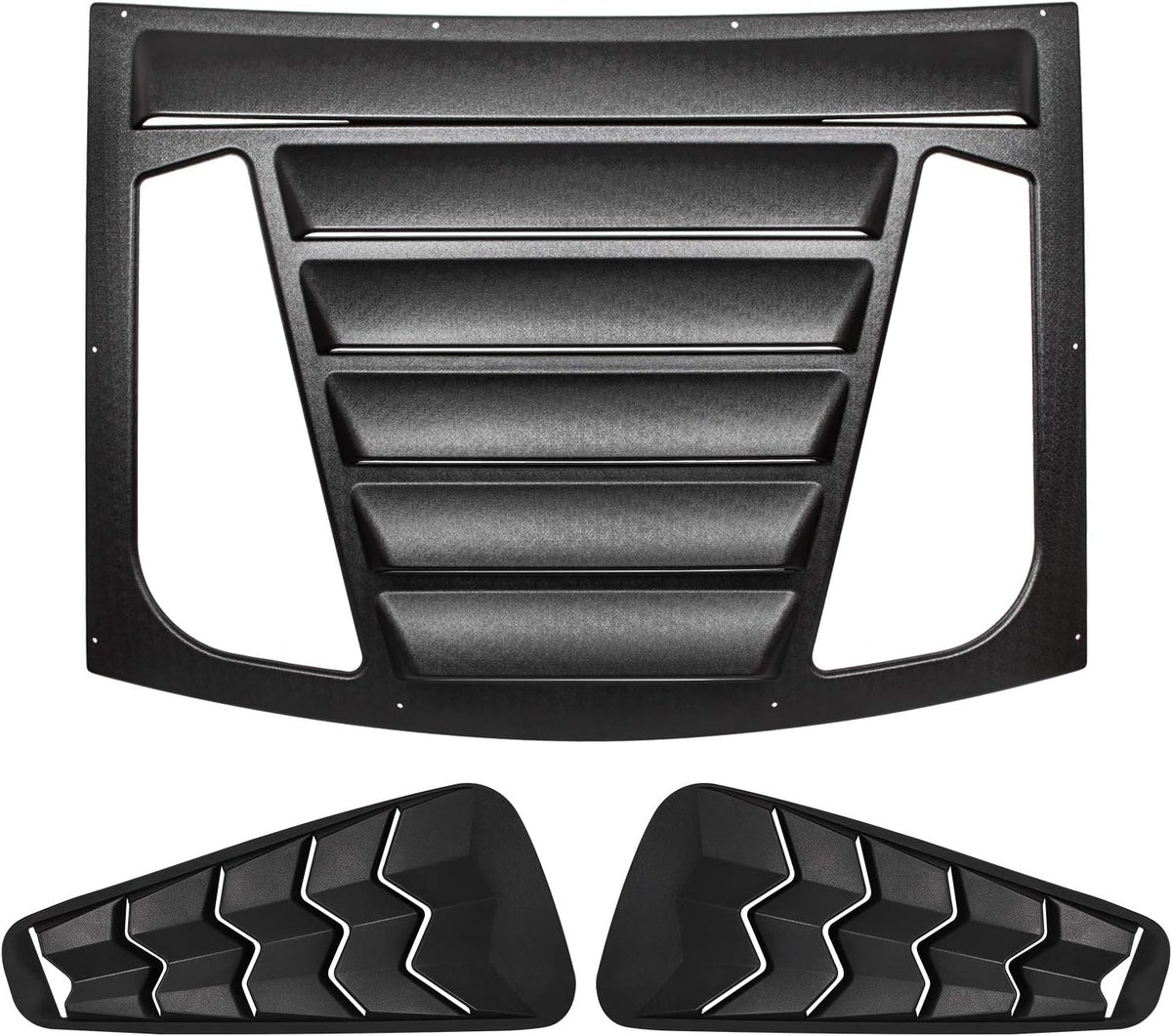 3pcs ABS Matte Black Rear & Side Window Louvers K754977
