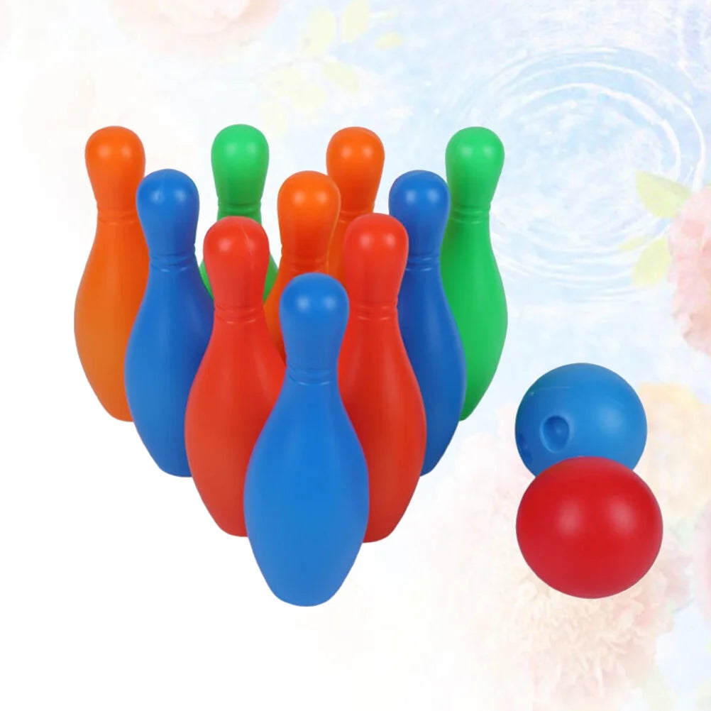 Bowling Set Kids Game Toys Indoor Ball Outdoor Plastic Party Skittle Games Sports Pin Balls Play M757178