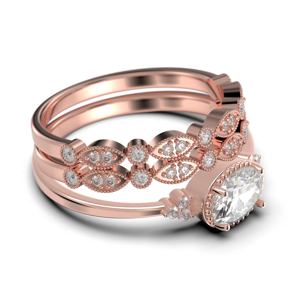 2.40 Carat Oval Cut Moissanite Engagement Ring in 925 Sterling Silver With 18k Rose Gold Plating M294013