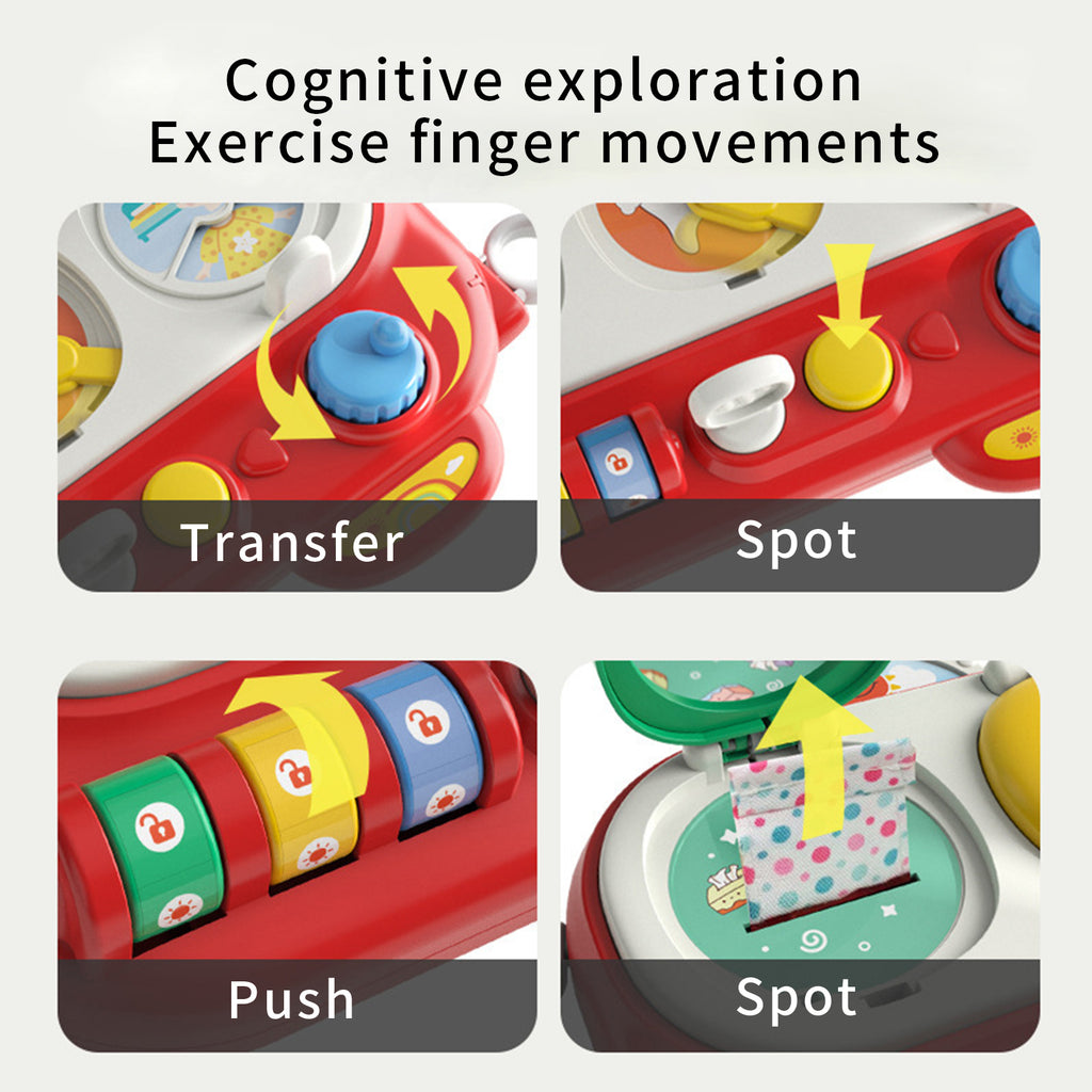 Montessori Activity Board for Toddlers, Sensory Toys, 9 Functions B657