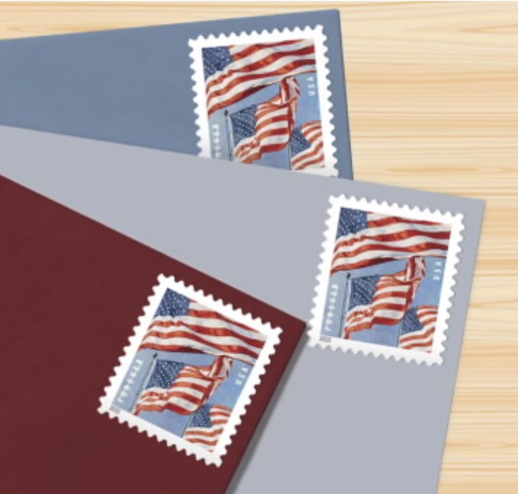 100 Roll US Flag Postage Stamps B60806