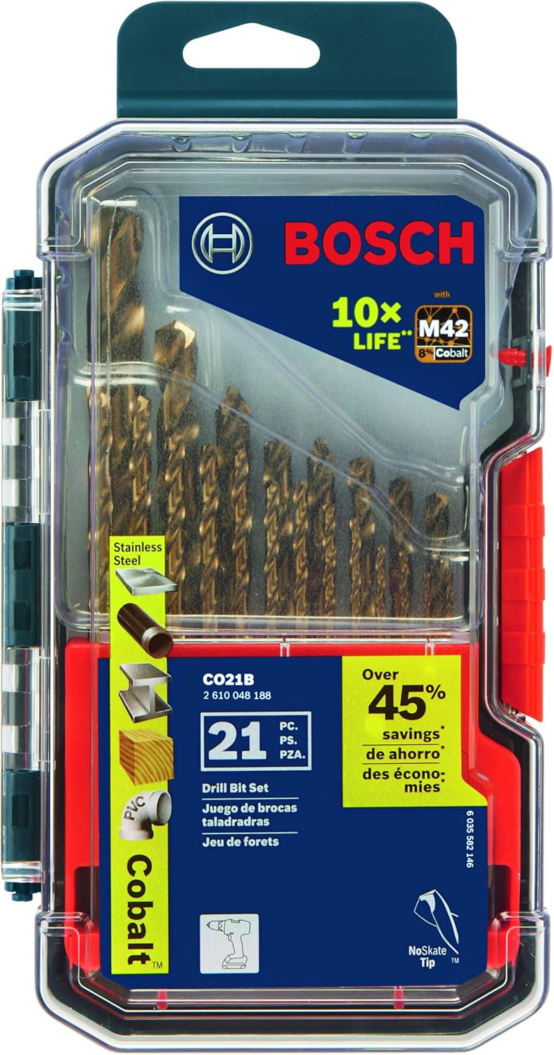 21 Pc Cobalt M42 Drill Bit Set I1117