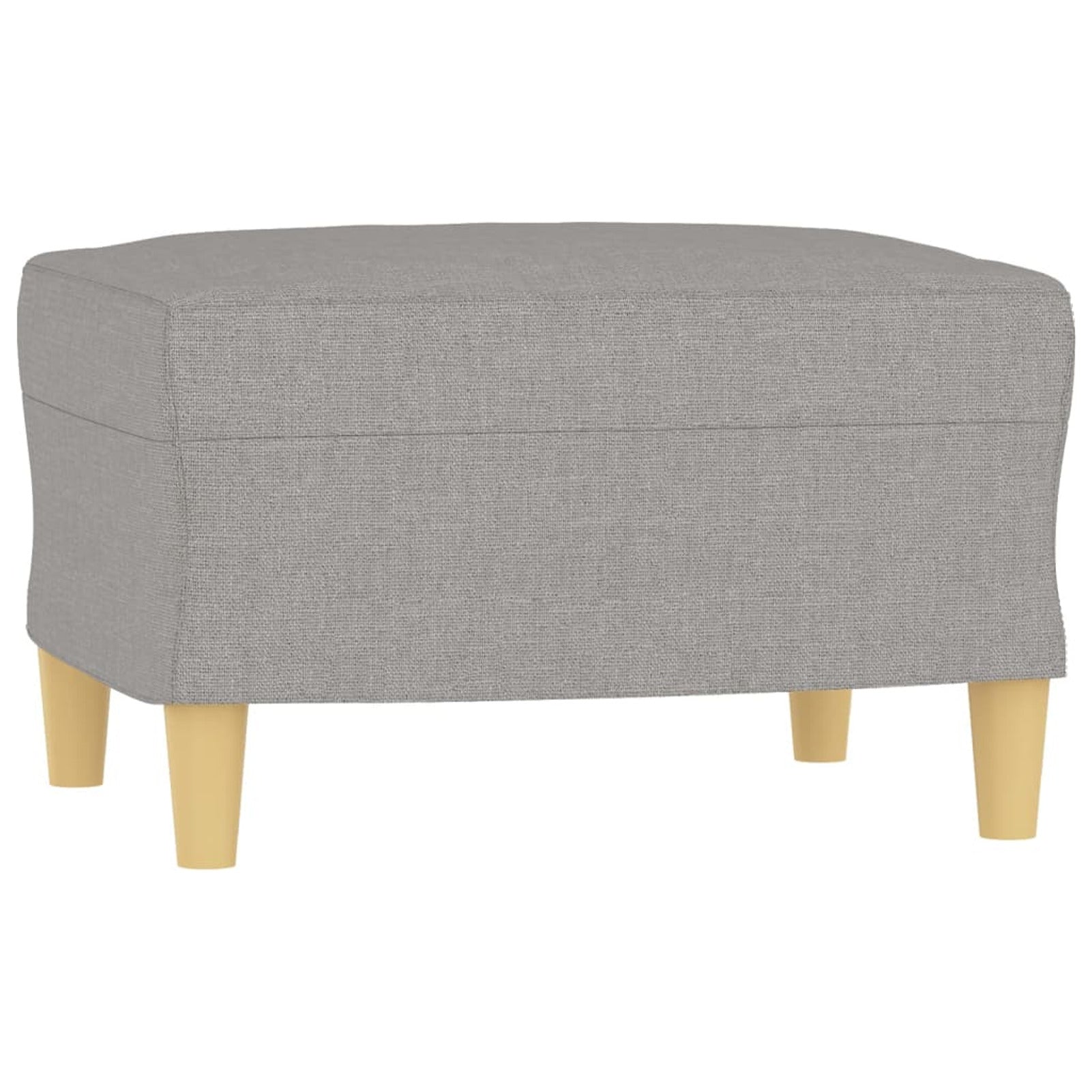 Fabric Padded Ottoman with Wood Legs Stool A67305