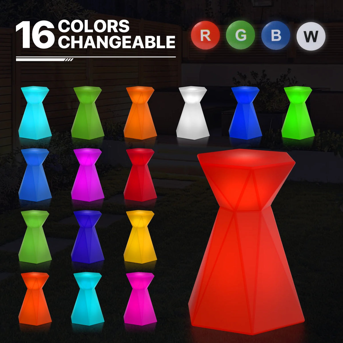 Hexagonal LED Light Up Bar Table with Remote Control K3457