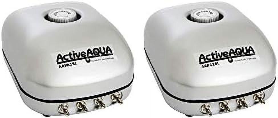 6 Watt 240 GPH Adjustable Hydroponic Aquarium Air Pump With 4 Outlets (2 Pack) B27704