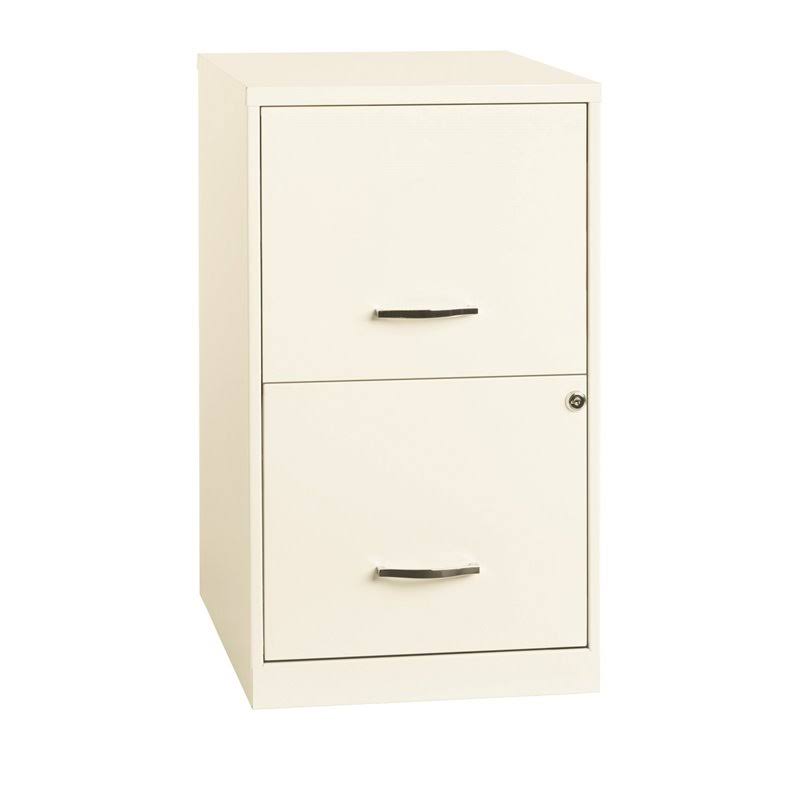 18in 2 Drawer Metal File Cabinet Pearl White O7180