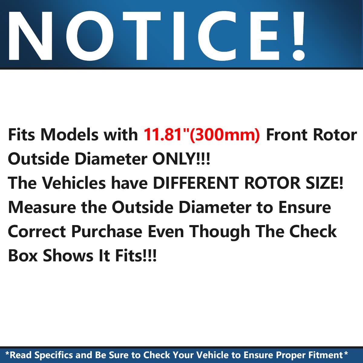 11.81" Front Drilled & Slotted Rotors + Brake Pads 4pc Set M320