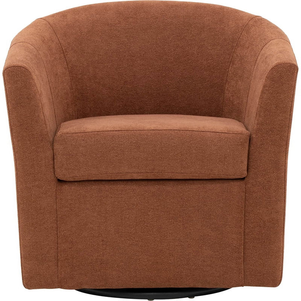Orange Fabric Swivel Club Chair I8371
