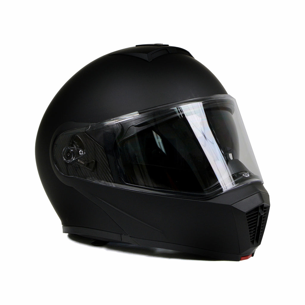 Flat Black Motorcycle Modular Helmet with Drop Down Visor H9502