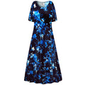Blue Eden Night Print A Line Maxi Dress S841