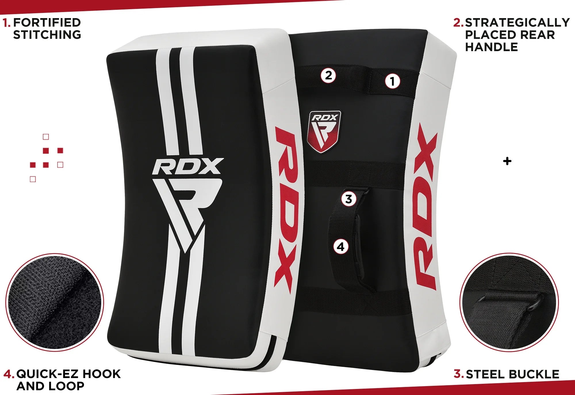 White Strike Shield for Kickboxing and Muay Thai Boxing P2558