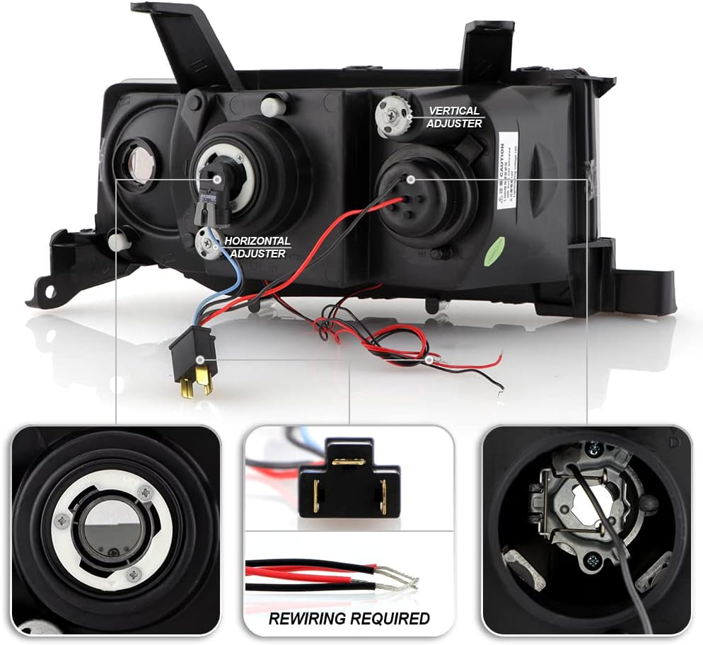 Black Housing Projector Headlights Headlamps U294186