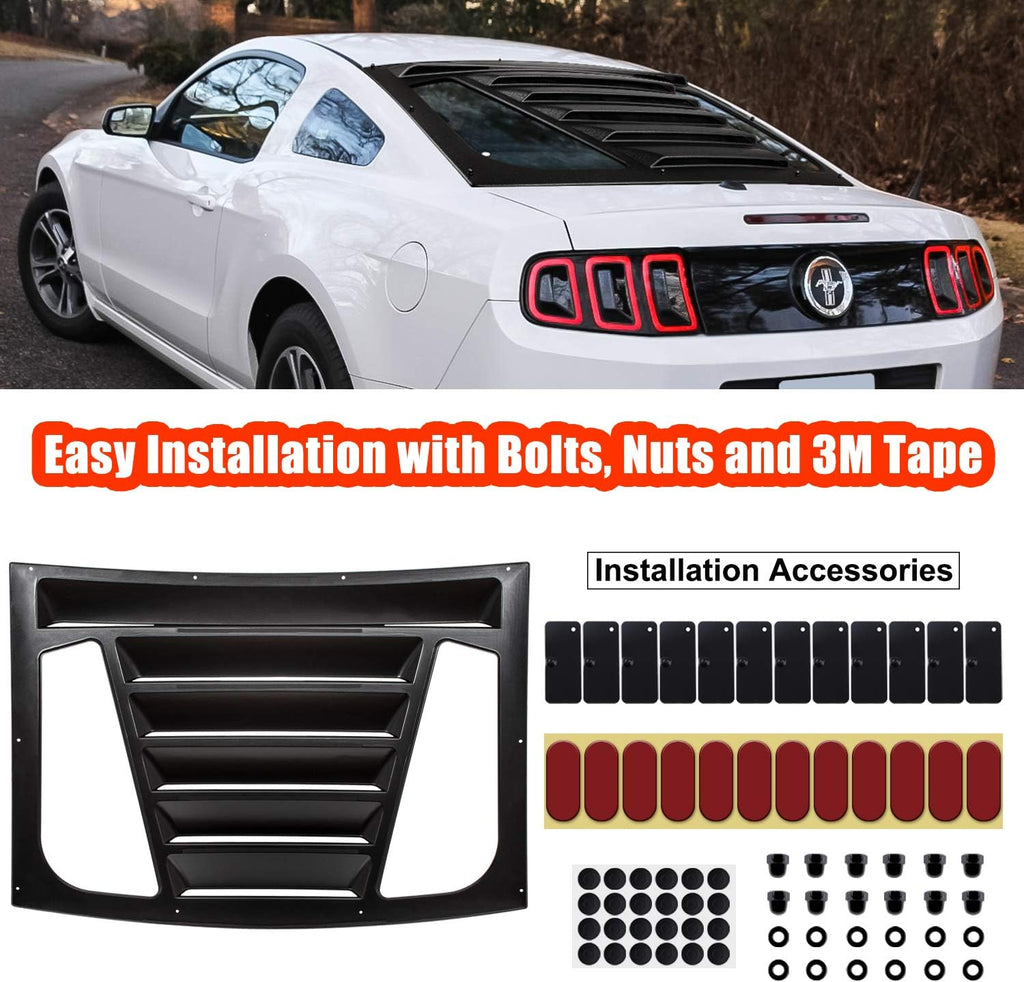 3pcs ABS Matte Black Rear & Side Window Louvers K754977