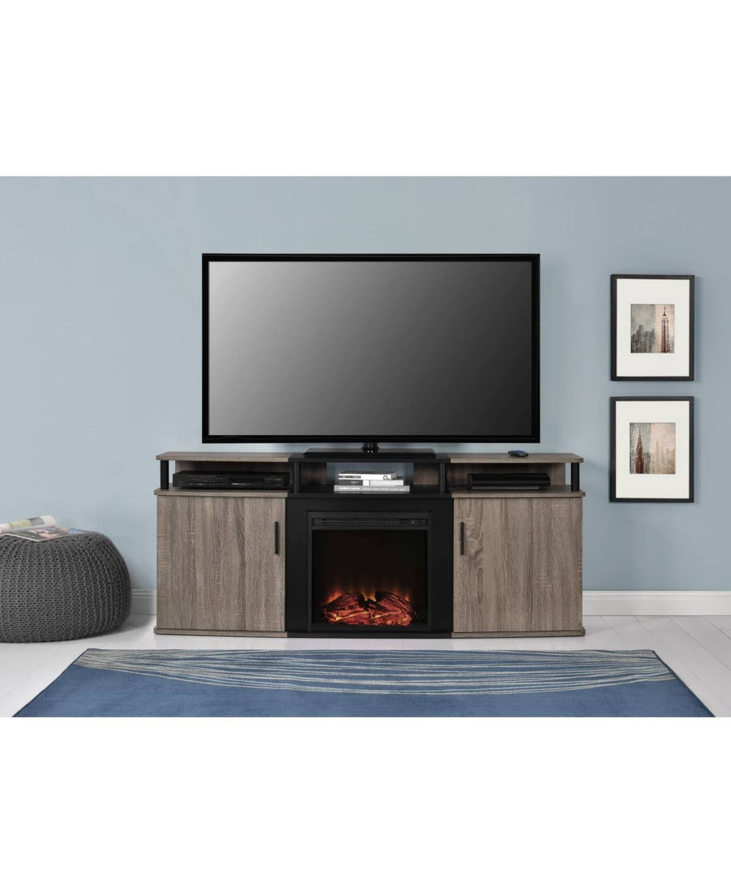 Electric Fireplace TV Console - Grey K811208