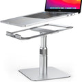 Swivel Adjustable Height Laptop Stand, 360° Rotating Computer Riser, Silver, Pack of 2 O880
