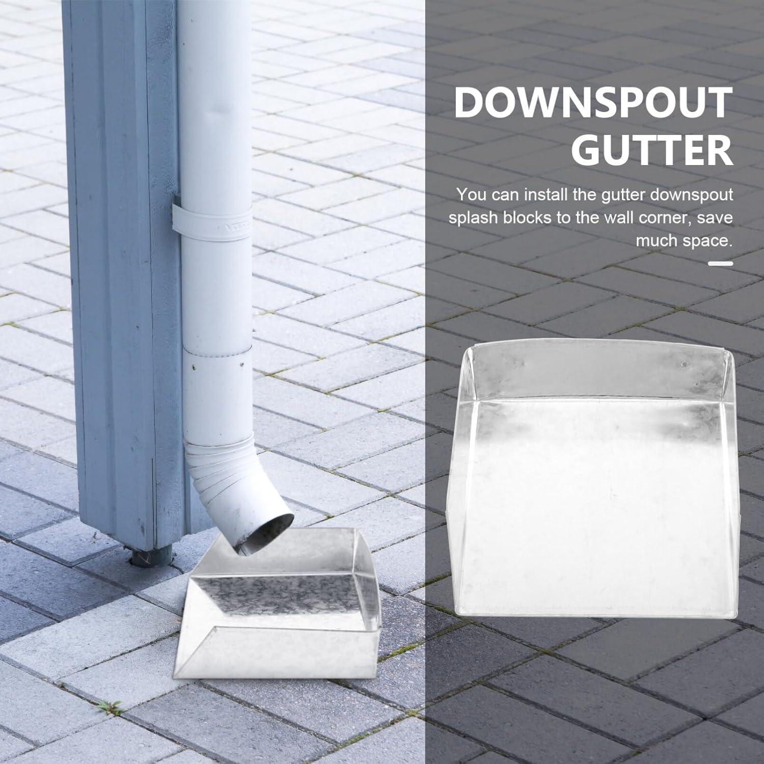 Metal Rain Gutter Downspout Splash Block W53686