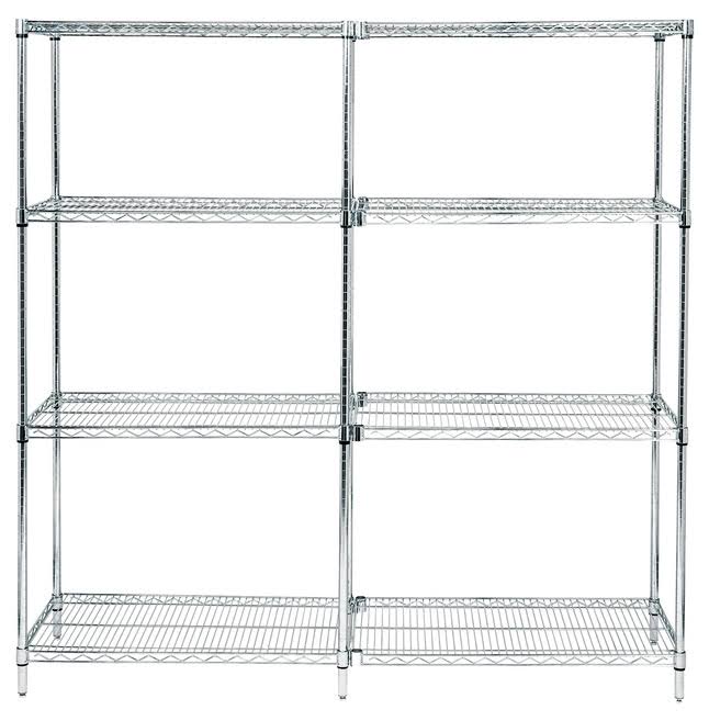 4-Shelf Starter Kit Black Epoxy Wire Shelving 24x48x74 inch H72744