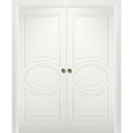 Sliding French Double Pocket Doors 64 x 84 inches Matte White MDF S6925