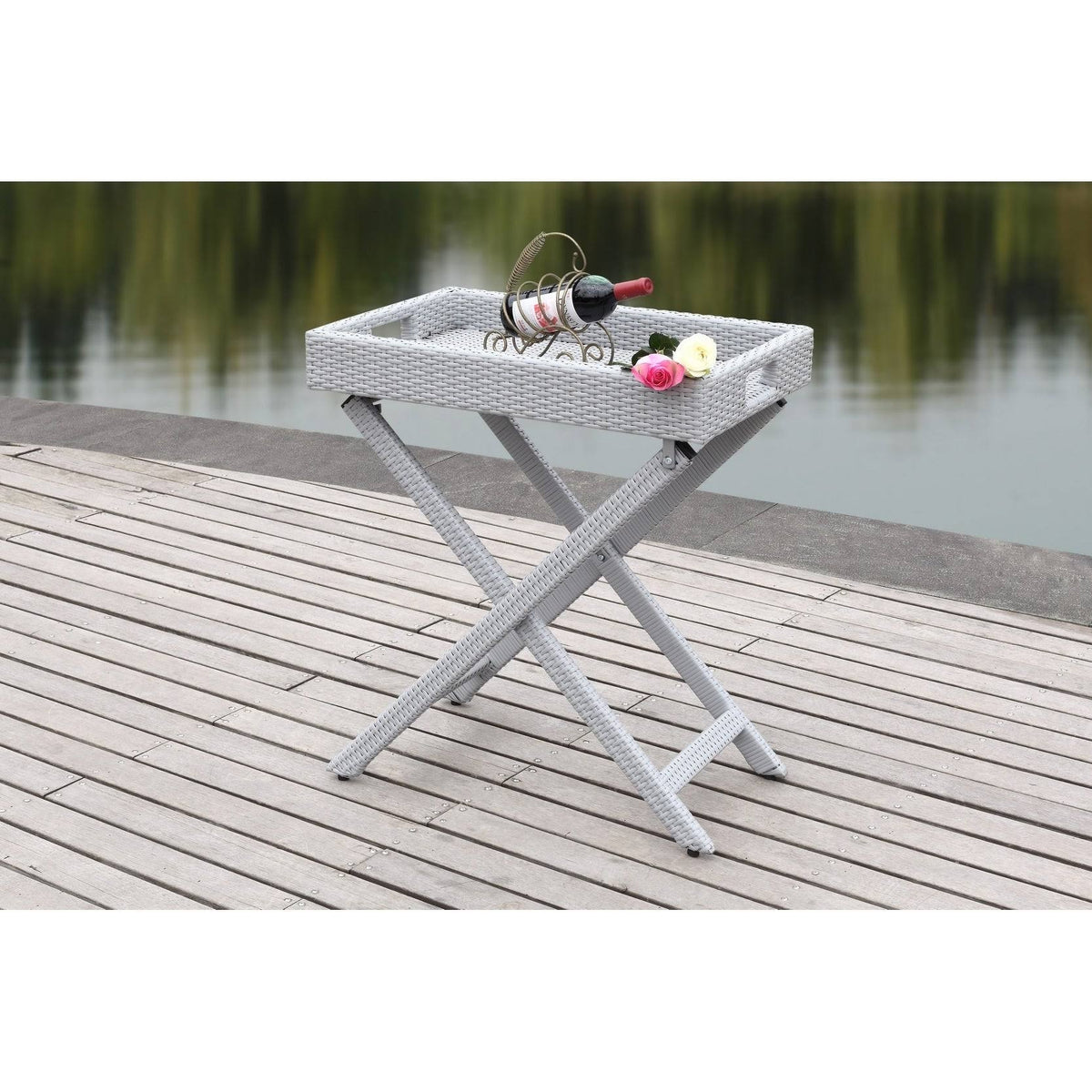Grey Folding Tray Table K119