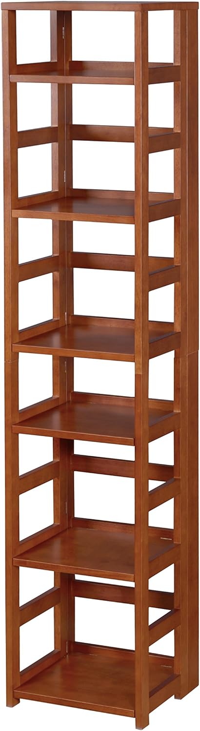 Square Folding Bookcase, 34-inch, Medium Oak U448