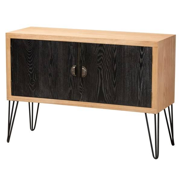 2-Tone Storage Cabinet, Walnut Brown/Black Y55689