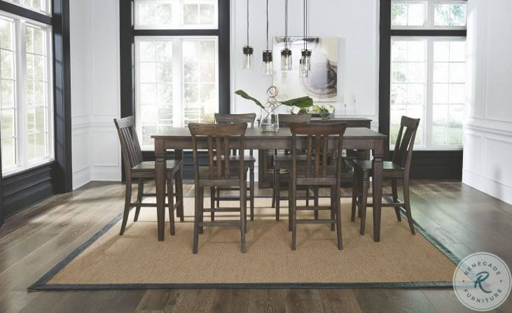 Dark Gray Slatback Counter Height Chair Set of 2 M466