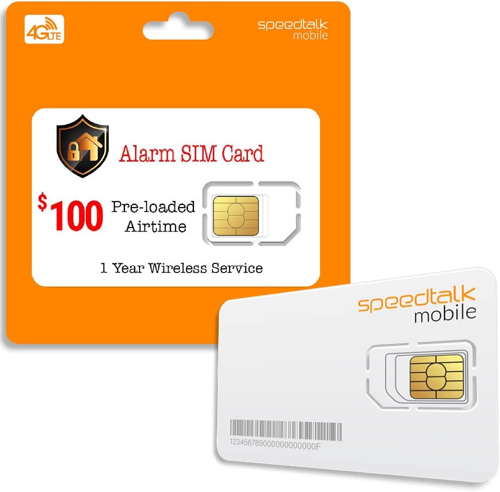Prepaid Alarm SIM Card for GSM Security Alarm System - 1 Year Wireless Service T2156