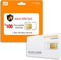 Prepaid Alarm SIM Card for GSM Security Alarm System - 1 Year Wireless Service T2156
