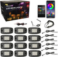 12 Pods RGB LED Rock Lights with Remote Control C893