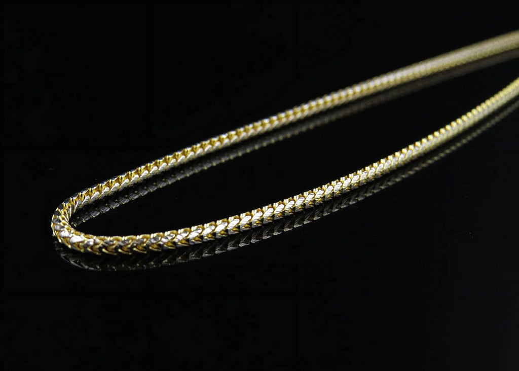 Solid 10K Yellow Gold Franco Box Link Chain Necklace R147170