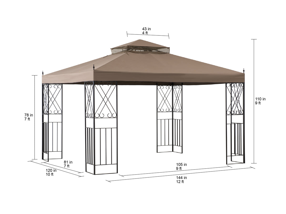10 x 12 ft. 2 Tiered Steel Gazebo I1785