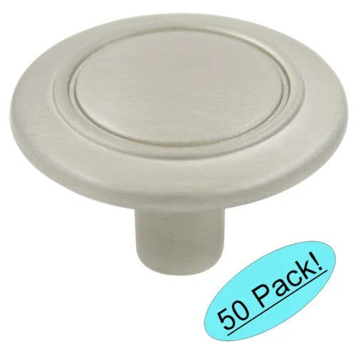 Satin Nickel Round Cabinet Hardware Knob 50 Pack H960778