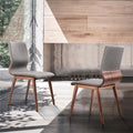 Mid-Century Dining Chair in Walnut Finish & Gray Fabric - Set of 2 E50801