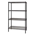 4-Shelf Starter Kit Black Epoxy Wire Shelving 24x48x74 inch H72744