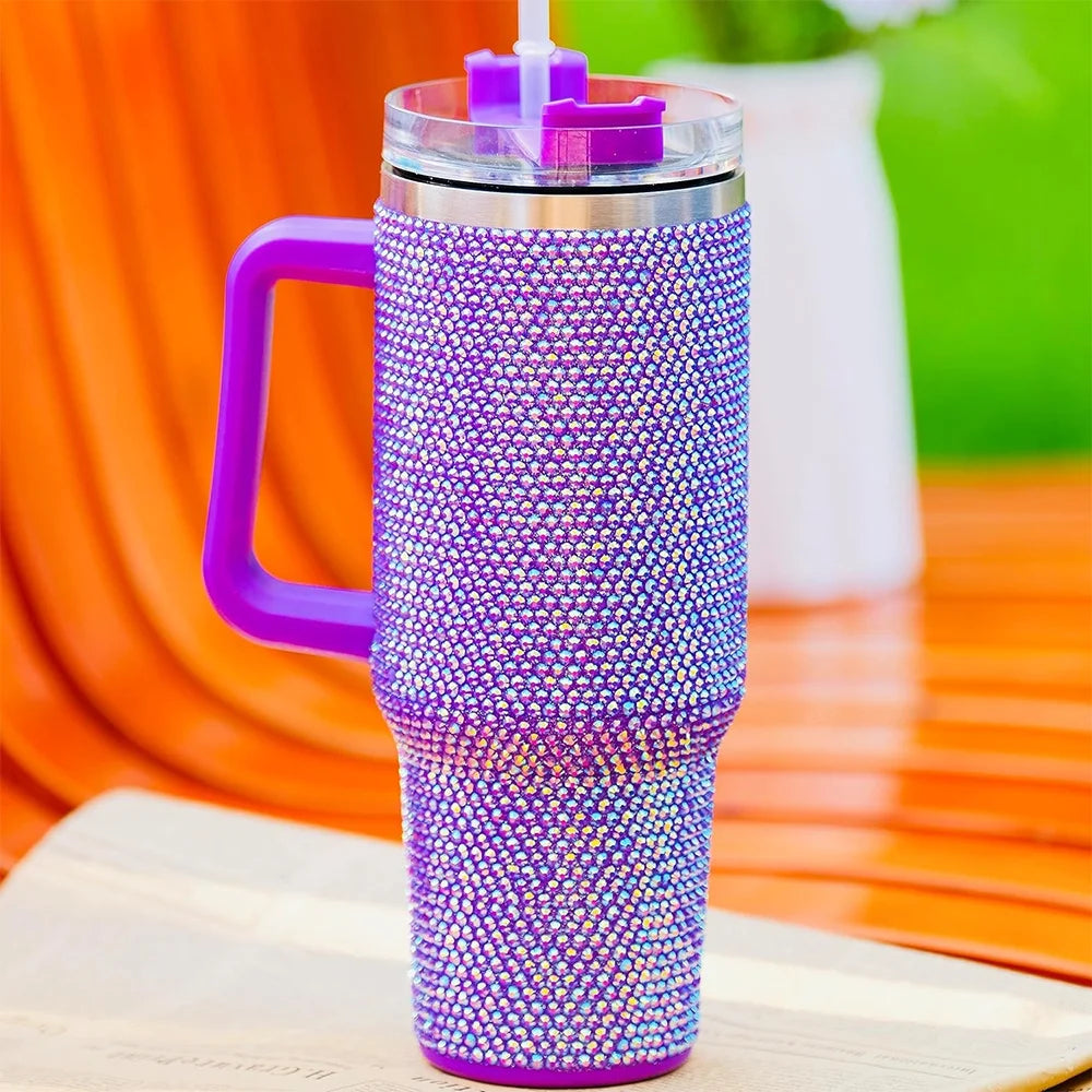 Rhinestone Stainless Steel Insulated Tumbler with Lids Q470