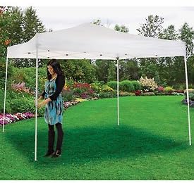 Portable Pop Up Canopy, Straight Leg, 10'L X 10'W X 10' 1 H, White B412