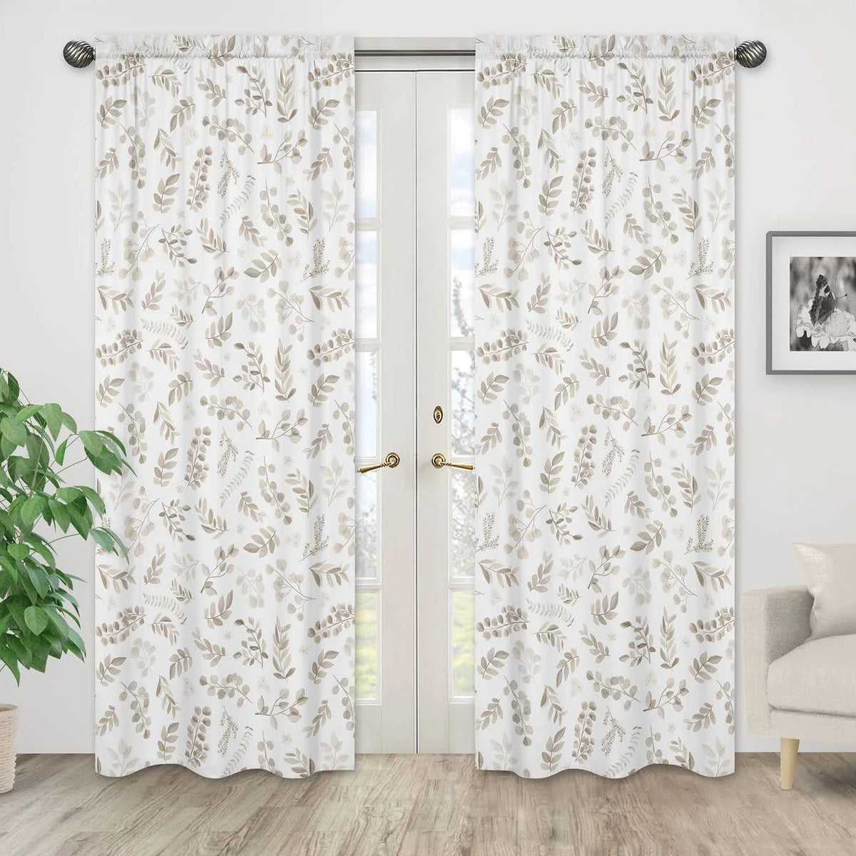 Botanical Taupe Window Panels, Set of 2 L322817