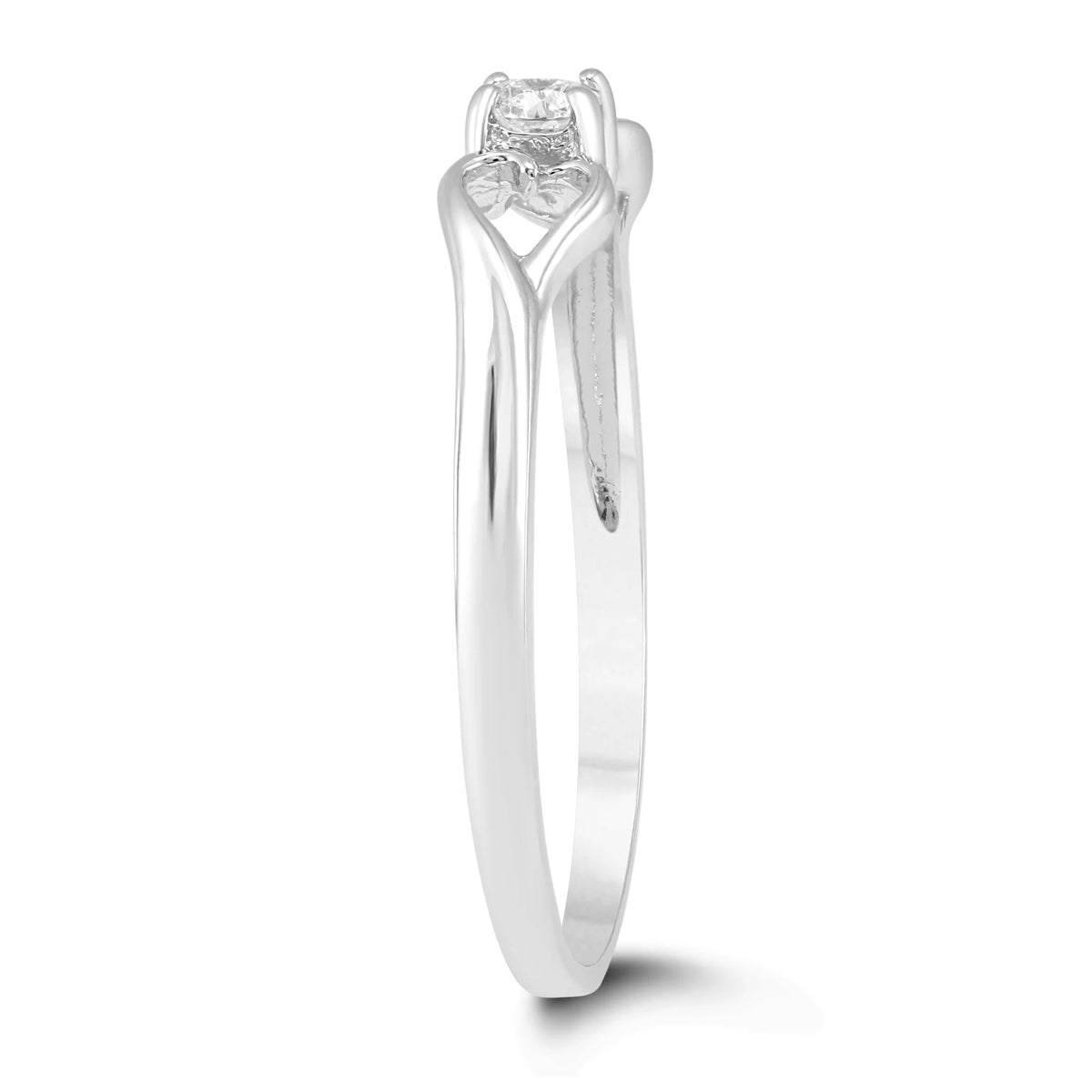 10K White Gold Diamond Heart Promise Ring H312713