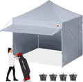 White 10x10 Pop up Canopy Tent with Awning and Sidewalls N78630