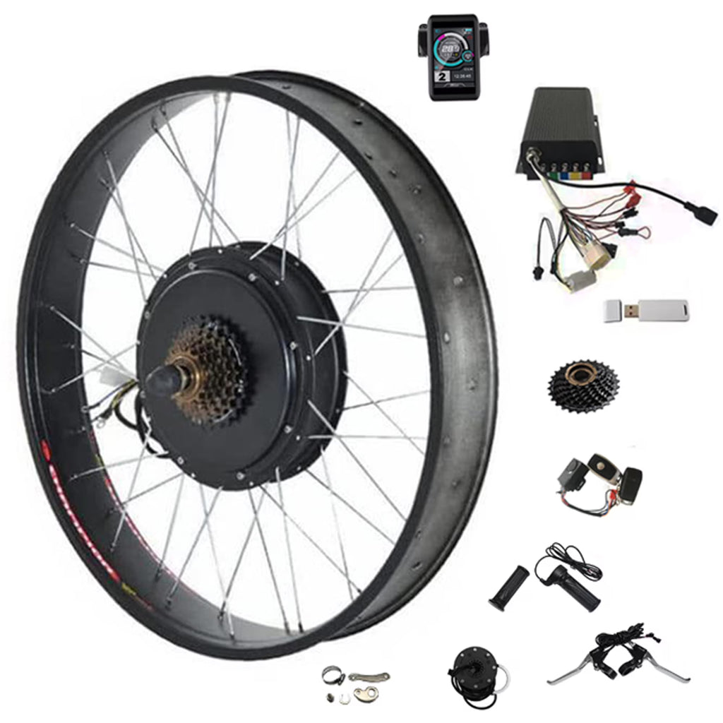 72v 2000w Fat Tire Rear Wheel Hub Motor Kit with 45A Sine Wave Controller I702