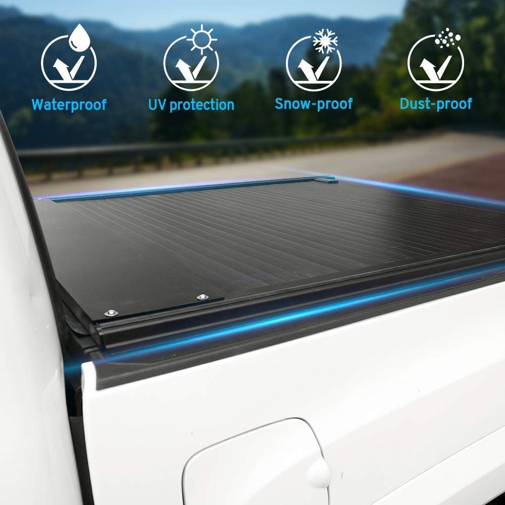 Matte Black Aluminum Retractable Hard Tonneau Cover I7099