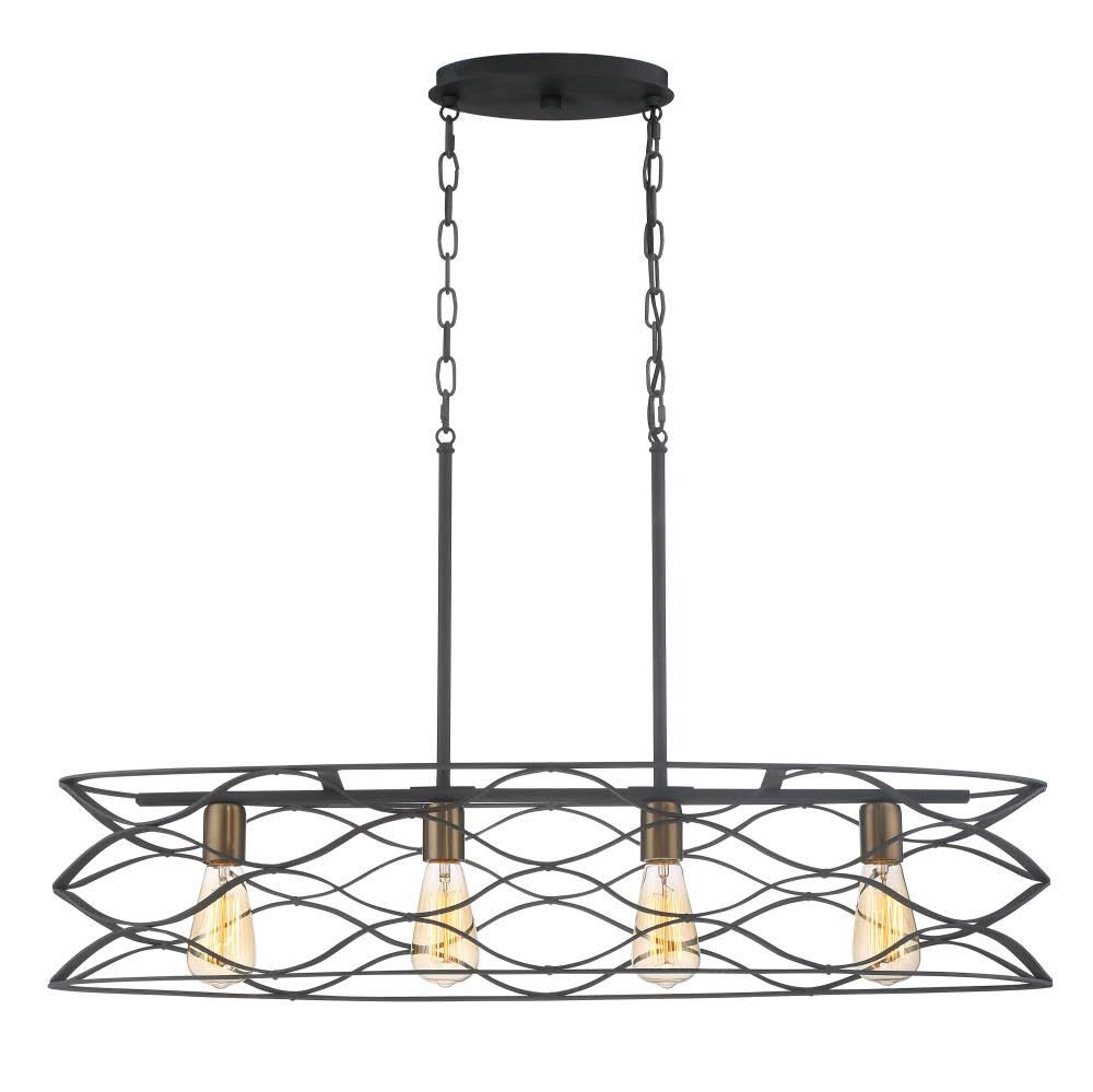 Mottled Black with Gold Kitchen Island Light H7478