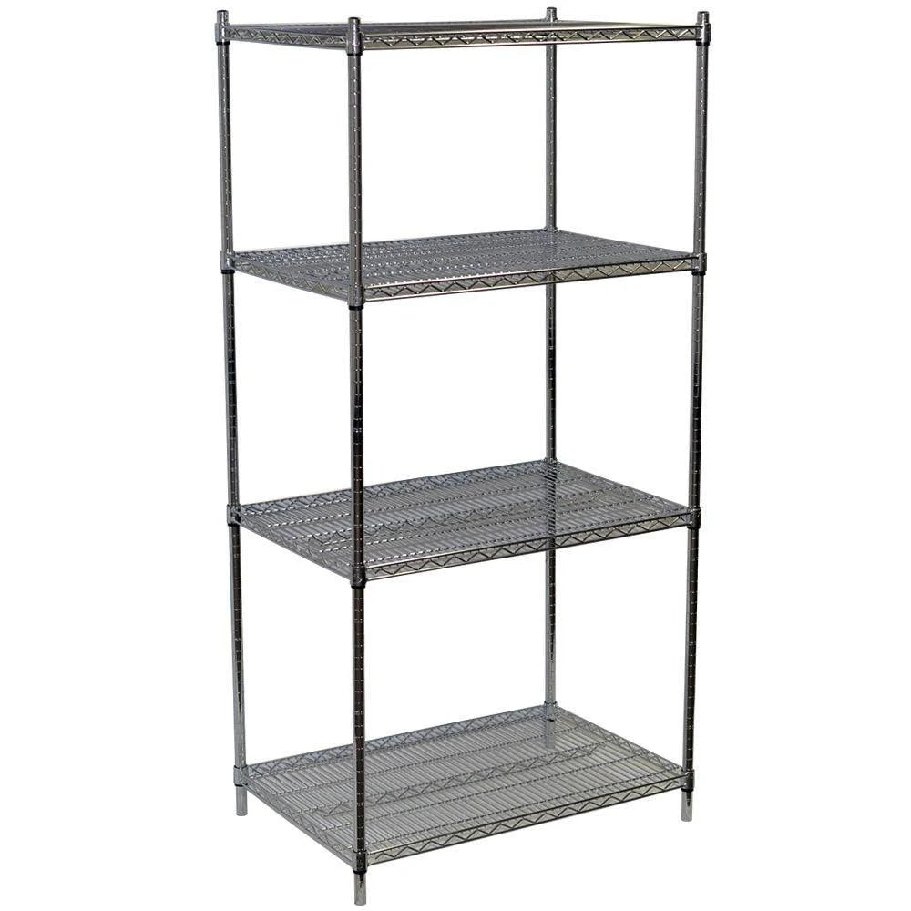 Chrome Wire Shelving Unit, 4 Shelves K645