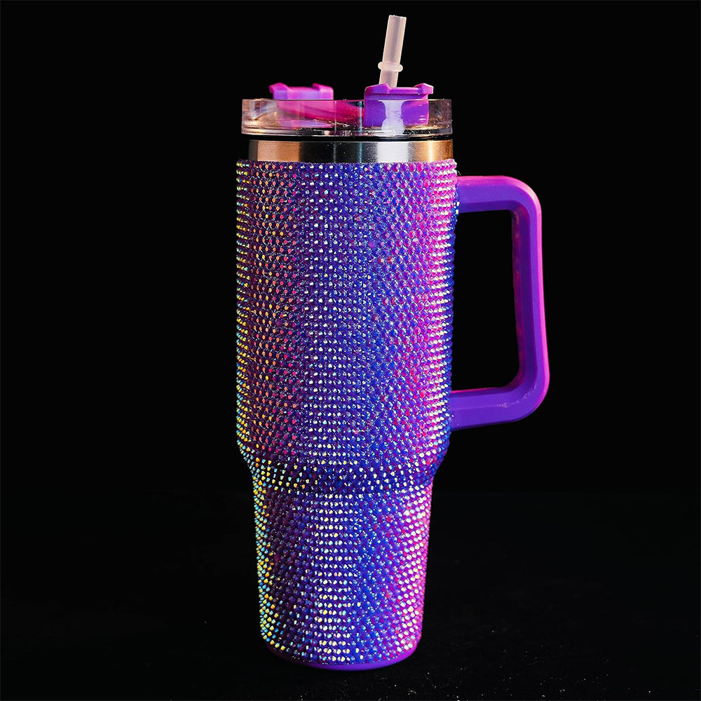 Rhinestone Stainless Steel Insulated Tumbler with Lids Q470
