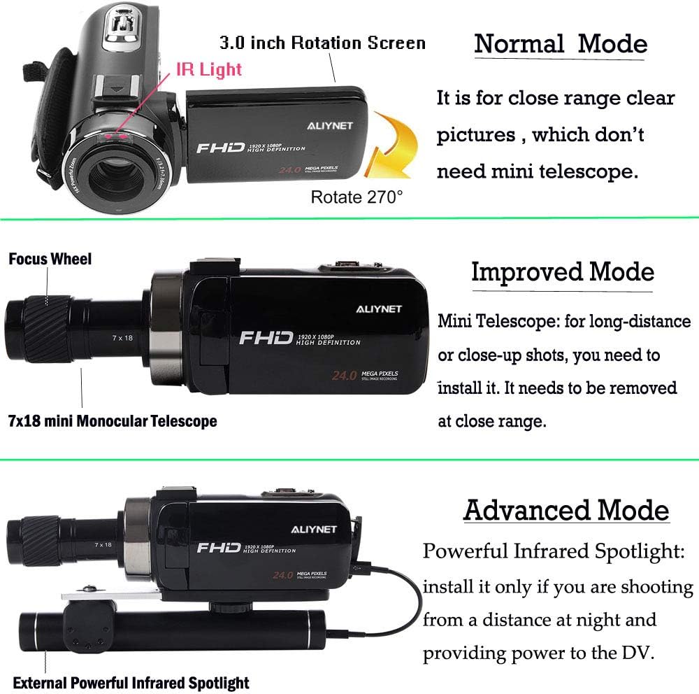 Ultra IR Night Vision Camcorder with Mini Monocular and 32GB Card I32351
